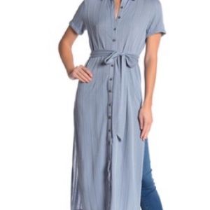 Sky Lar Dust Blue Maxi Buttoned Tunic Dress or Duster